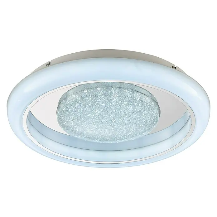 WOFI LED-Deckenstrahler Rhena - 33 W, L x B x H: 47 x 47 x 9 cm, Weiß, Warmweiß - Elegante LED-Deckenleuchte mit funkelndem Kristall-Effekt und modernem Design, ideal für stilvolle Innenräume.