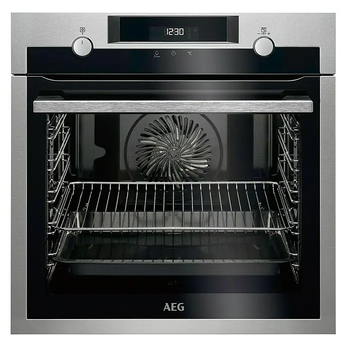 AEG Horno empotrado BPE53512YM - Número de tipos de calentamiento: 10 ud., Volumen horno: 71 l - Un horno AEG moderno de acero inoxidable con pantalla digital y convección para una cocción uniforme. ¡Perfecto para cualquier cocina!