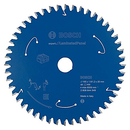 Bosch Kreissägeblatt Expert for Laminated Panel (165 mm, Bohrung: 20 mm, Anzahl Zähne: 48 Stk.)