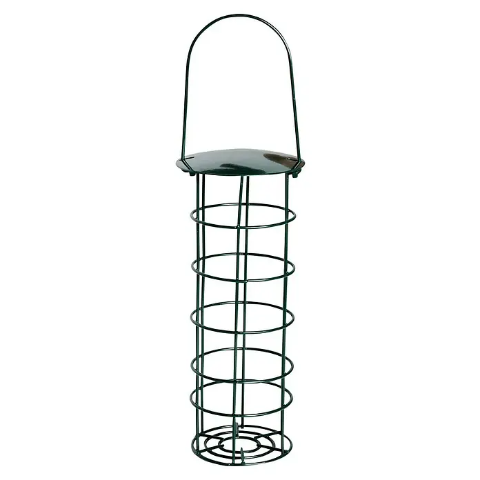 Dobar Meisenknödelhalter - Passend für: Meisenknödel ohne Netz - Ein grüner Vogelfutterspender mit spiralförmigem Design und Aufhängebügel. Ideal für Wildvögel, um im Garten oder auf dem Balkon Futter zu finden.