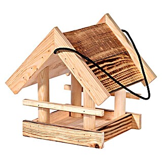 Dobar Vogelfutterhaus mit Brandmaserung (22 x 20 x 22 cm, Hellbraun, Holz)
