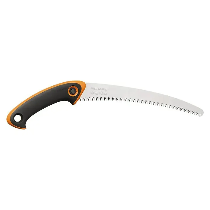 Fiskars Handsäge SW-240 - Länge: 40 cm - Fiskars Astsäge mit gebogener Klinge und ergonomischem Griff für müheloses Schneiden von Ästen und Zweigen im Garten.