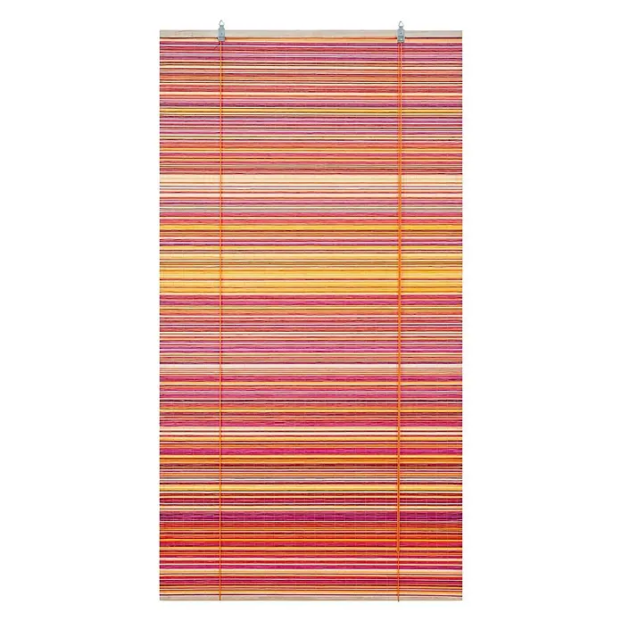 Estor enrollable Tutto arancia - An x Al: 120 x 175 cm, Multicolor - Estor decorativo de bambú con rayas de colores en tonos amarillos, rojos y púrpuras. Ideal para la decoración de ventanas y control de luz.