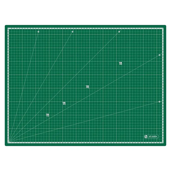 Talens Art Creation Tabla de cortar antideslizante - Verde, 60 x 45 cm - Alfombrilla de corte verde con líneas de cuadrícula y marcas de tamaño para cortar papel y tela con precisión.