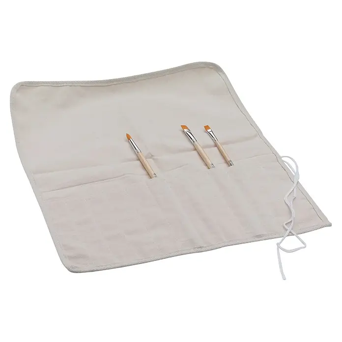 Talens Art Creation Estera para pinceles de lona - 400 x 470 mm, Rectangular - Rollo de lona para pinceles con tres pinceles. Ideal para guardar y proteger materiales de pintura para artistas y artesanos.