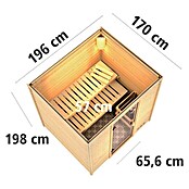 Karibu Massivholzsauna Anja (Ohne Ofen, Massivholz, L x B x H: 196 x 170 x 192 cm) | BAUHAUS