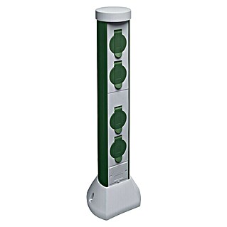 REV Green Craft Vrtni stup s utičnicama (4-struko, Sive boje, 3.500 W, Visina: 58 cm)