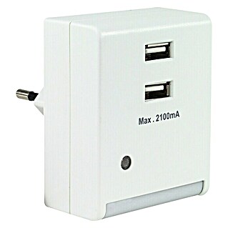 REV Noćna LED svjetiljka USB punjač (Bijele boje, Automatsko prigušenje, Funkcija punjenja)
