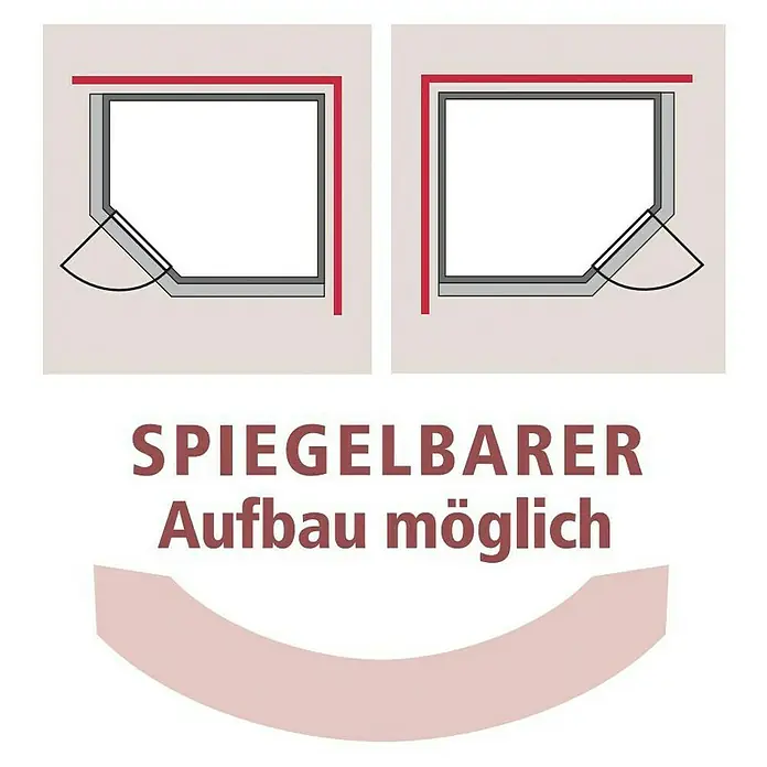 Karibu Massivholzsauna Mia - L x B x H: 184 x 224 x 202 cm, Materialspezifizierung Tür: Ganzglas Klar, Inklusive Ofenschutzgitter, Mit Dachkranz und Beleuchtung - Montagevarianten für Eckdusche: linke oder rechte Ecke möglich.\n
