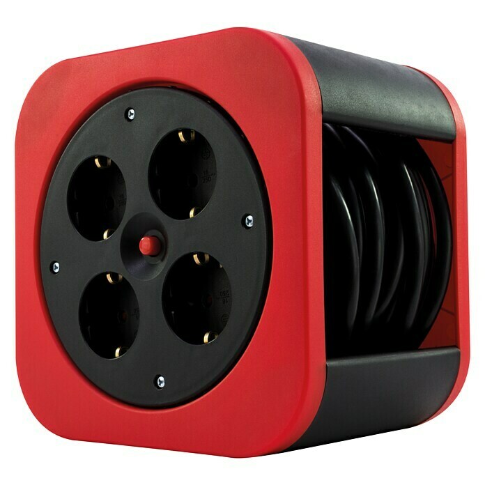 REV Kabeltrommel S-Box (Anzahl Steckdosen Schuko: 4 Stk., Rot, 10 m,  H05VV-F, Anzahl Adern: 3, 1,5 mm²) | BAUHAUS