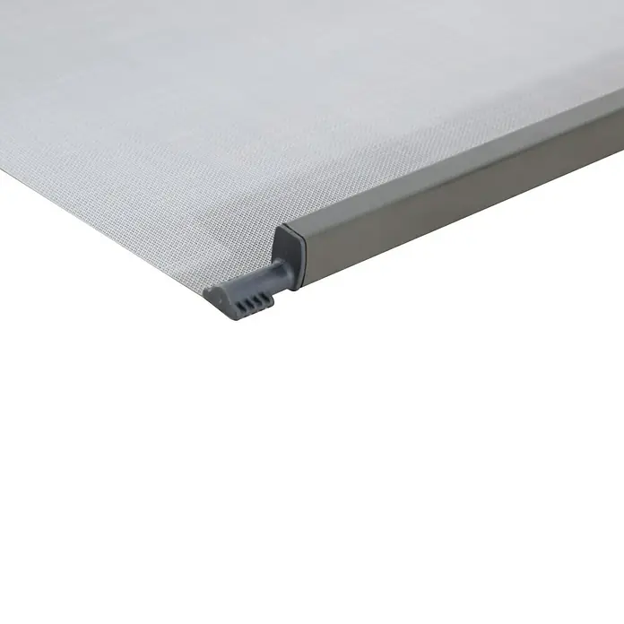 Sunfun Pavillon-Seitenwände Ibiza - Seite - 1 Stk. für eine Seite, Grau - Detailaufnahme einer Rollo-Komponente in Grau, die Funktionalität und modernes Design vereint.\n