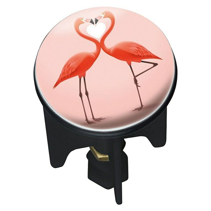 WENKO Bouchon de lavabo Pluggy Flamingo Love