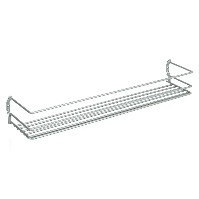 Metaltex Gewürzregal Pepito - Silber, L x B x H: 36 x 8 x 5 cm, Metall - Ein silbernes, metallenes Gewürzregal mit mehreren Ablagen, ideal für die Küchenorganisation und zur Aufbewahrung von Gewürzen.