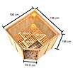 Karibu Elementsauna Kotka (Mit 9 kW Bio-Ofen mit externer Steuerung, L x B x H: 196 x 196 x 198 cm) | BAUHAUS