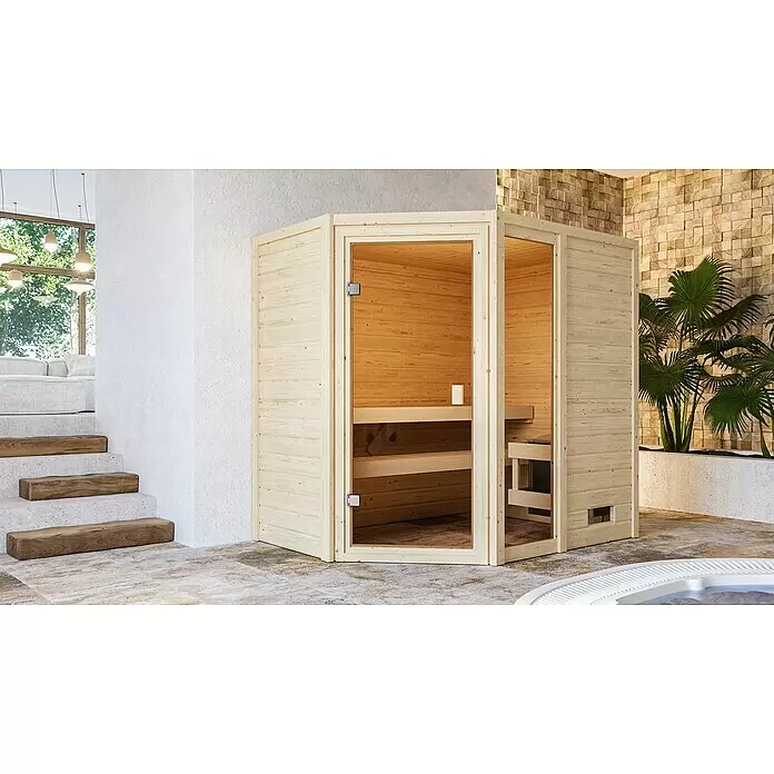 Karibu Massivholzsauna Jada