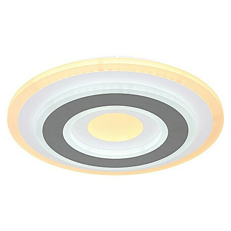 Globo LED-Deckenleuchte rund Sabatino (21 W, Ø x H: 30 x 5,5 cm, Opal)