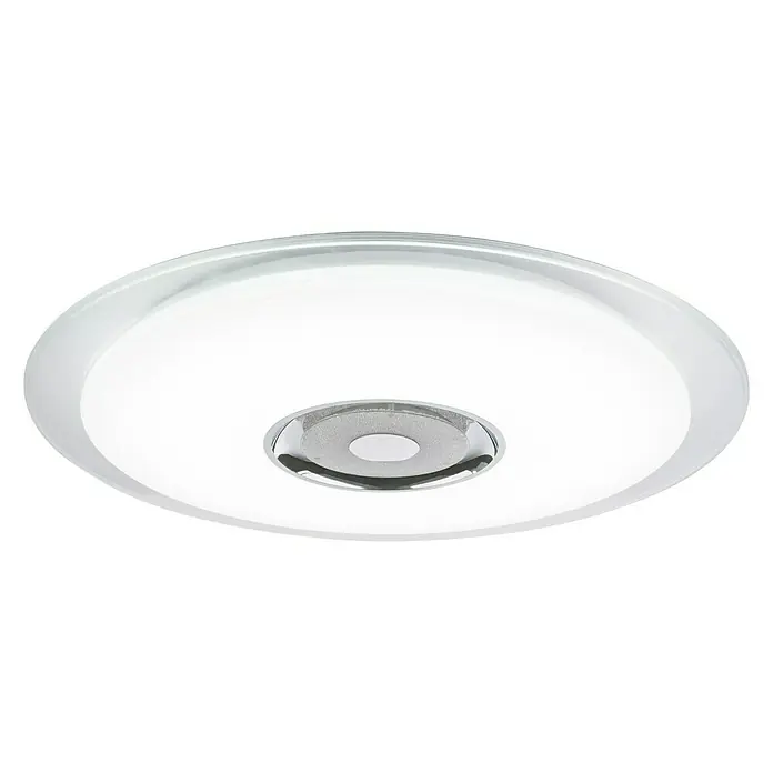 Globo LED-Deckenleuchte rund Tune - 36 W, Ø x H: 600 mm x 6,1 cm, Weiß, Opal, RGB - Elegante, runde Deckenleuchte in Weiß und Silber. Ideal für moderne Innenräume und sorgt für eine angenehme Beleuchtung.