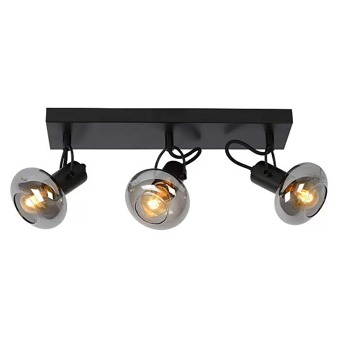 Lucide LED-Deckenstrahler Madee - 75 W, L x B x H: 38 x 9 x 18 cm, Schwarz - Vorderansicht