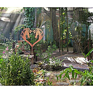 Ferrum Art Design Gartendeko Rost Gartenstab (Höhe: 125 cm, Pferde, Metall)