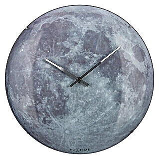 Wanduhr rund Moon Dome (Blau/Grau, Durchmesser: 35 cm)