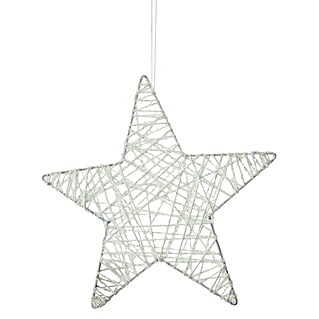 Christbaumschmuck Drahtstern (Weiß, Eckig, Durchmesser: 15 cm)