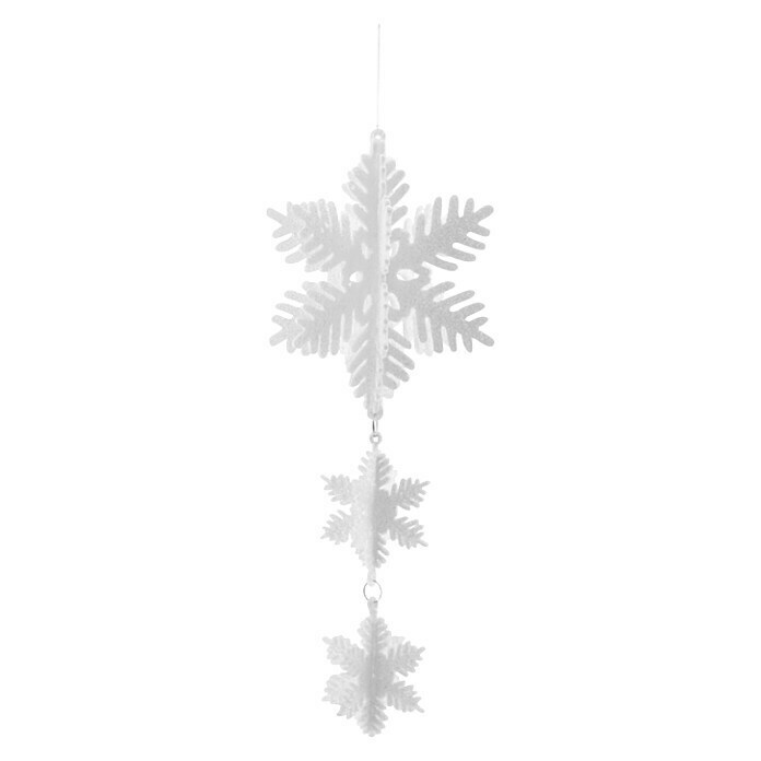 Christbaumschmuck Schneeflockenanhänger (Weiß, Kunststoff, Schneeflocke)