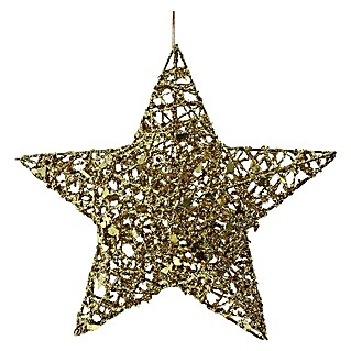 Christbaumschmuck 3D Drahtstern (Gold, Draht, Eckig)