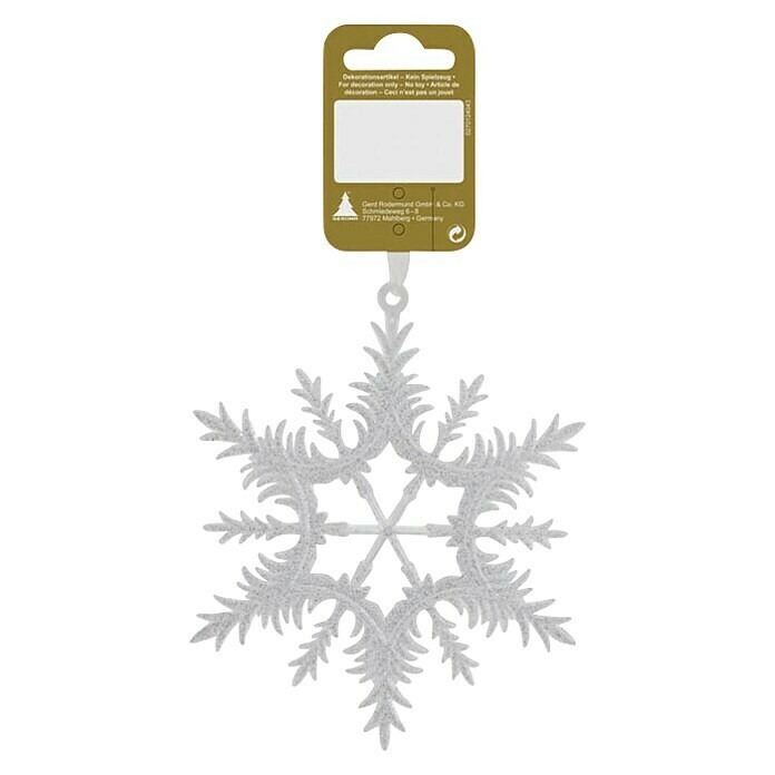 Christbaumschmuck (Transparent, Kunststoff, Schneeflocke)