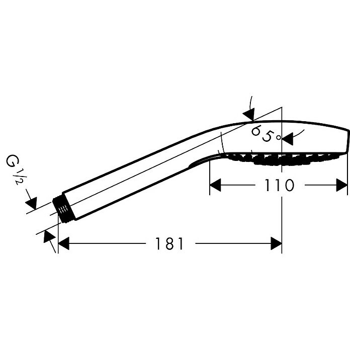 Hansgrohe Handbrause My Select E VarioAnzahl Funktionen: 3 Stk., 9 l/min bei 3 bar, Weiß/Chrom Sketch