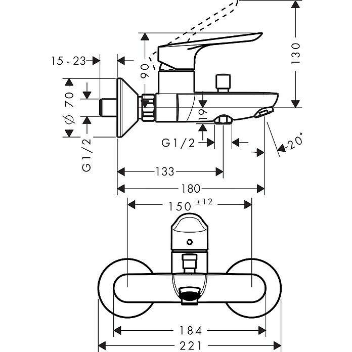 Hansgrohe Logis E BadewannenarmaturChrom, Glänzend Unknown