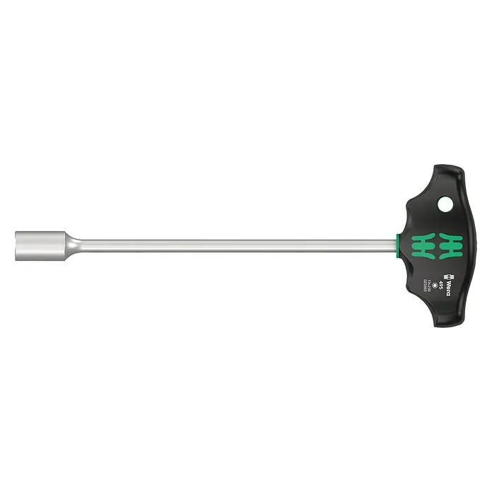 Wera Stiftschlüssel mit Quergriff 495 - Abtriebsgröße: 13 mm, Klingenlänge: 230 mm - Abbildung eines Wera 495 T-Griff-Steckschlüssels mit langem Schaft, ideal für präzise Schraubarbeiten in schwer zugänglichen Bereichen.