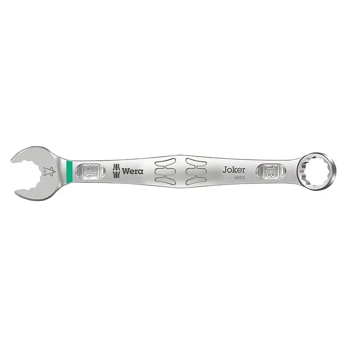 Wera Joker Ringmaulschlüssel 6003 - Schlüsselweite: 13 mm - Ein Wera Joker 6003 Maulschlüssel, Größe 13 mm, mit innovativem Design für sicheres und effizientes Arbeiten.