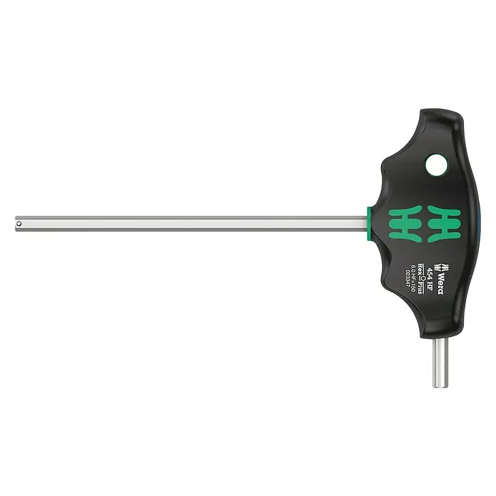 Wera Stiftschlüssel mit Quergriff Hex-Plus 454 - Abtriebsgröße: 6 mm, Klingenlänge: 150 mm, Innensechskant - Wera 454 HF Winkelschraubendreher: Der Innensechskant-Schlüssel mit Haltefunktion sorgt für einen sicheren Halt der Schrauben. Ideal für schwer zugängliche Stellen.
