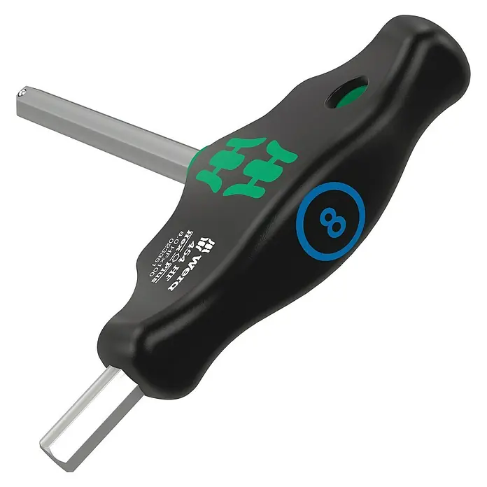 Wera Stiftschlüsselsatz Bicycle 610 -tlg. - Hochwertiger Wera 454 HF Hex-Plus Innensechskantschlüssel mit T-Griff und 8 mm Schlüsselweite für optimale Kraftübertragung.