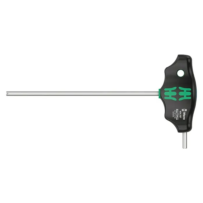 Wera Stiftschlüssel mit Quergriff Hex-Plus 454 - Abtriebsgröße: 4 mm, Klingenlänge: 150 mm, Innensechskant - Ein Wera 454 HF T-Griff-Schraubendreher mit Haltefunktion für Innensechskantschrauben, ideal für präzise Arbeiten.