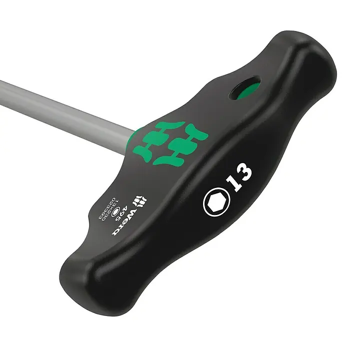 Wera Stiftschlüssel mit Quergriff 495 - Abtriebsgröße: 8 mm, Klingenlänge: 230 mm - Der Wera 495 Innensechskant-Schraubendreher mit T-Griff bietet optimale Kraftübertragung und ergonomischen Griff für präzises Schrauben.