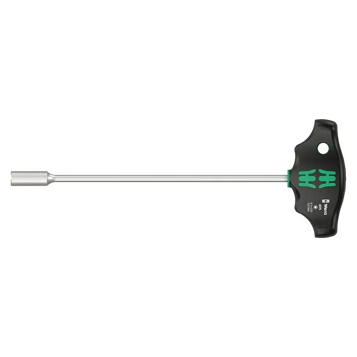 Wera Stiftschlüssel mit Quergriff 495 - Abtriebsgröße: 8 mm, Klingenlänge: 230 mm - Ein Wera 495 T-Griff-Steckschlüssel ist auf dem Bild zu sehen. Ideal für Schrauben, die tief liegen und schwer zugänglich sind.