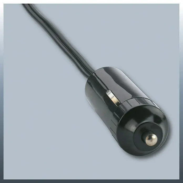 Einhell Compresor CC-AC 12 - 12 V, 18 bar, Manómetro - Un enchufe negro de encendedor de cigarrillos con cable, perfecto para alimentar dispositivos en su coche. Un accesorio práctico para coche.