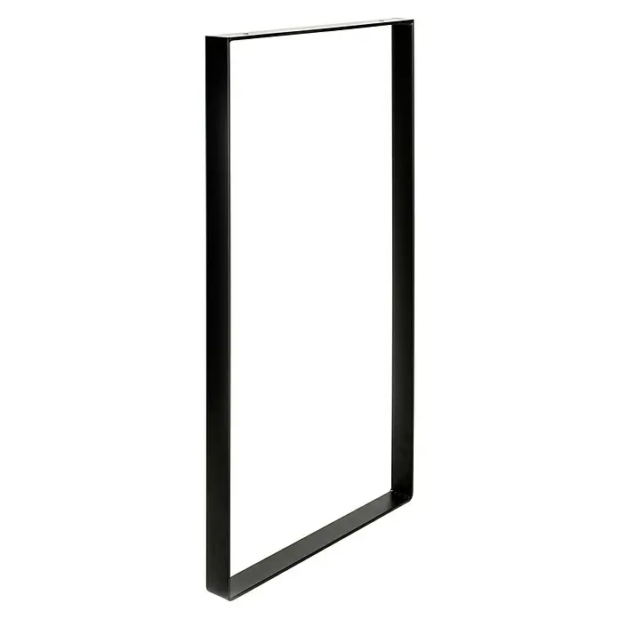 Rei Pata para muebles rectangular - L x An x Al: 4 x 38,5 x 85 cm, Capacidad de carga: 150 kg, Acero, Negro - Pata de mesa rectangular de metal oscuro. Ideal para el diseño de muebles modernos, robusta y elegante.