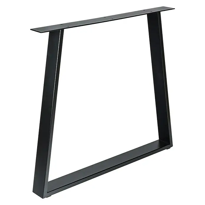 Rei Pata para muebles 916 - L x An x Al: 8 x 78 x 71,2 cm, Capacidad de carga: 250 kg, Acero - Pata de mesa de metal negro, ideal para proyectos de muebles DIY. Robusta y moderna, perfecta para diseños de mesa personalizados.
