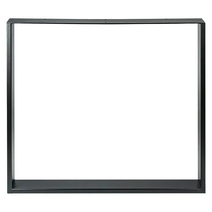 Rei Pata para muebles 913 - L x An x Al: 8 x 78 x 71,2 cm, Capacidad de carga: 250 kg, Acero - Base de mesa cuadrada de metal negro para un aspecto moderno y minimalista. Ideal para proyectos de bricolaje de muebles y mejoras interiores.