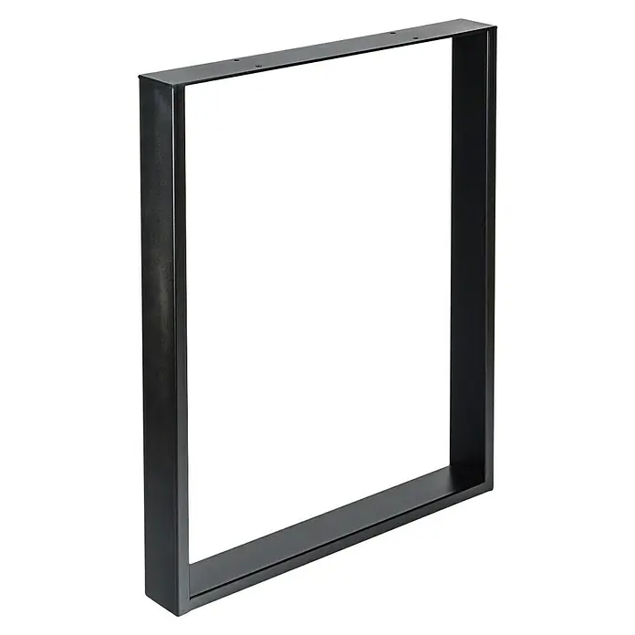 Rei Pata para muebles 913 - L x An x Al: 8 x 58 x 71,2 cm, Capacidad de carga: 250 kg, Acero - Estructura metálica negra para muebles de mesa. Pata de mesa robusta y moderna para proyectos de muebles individuales.