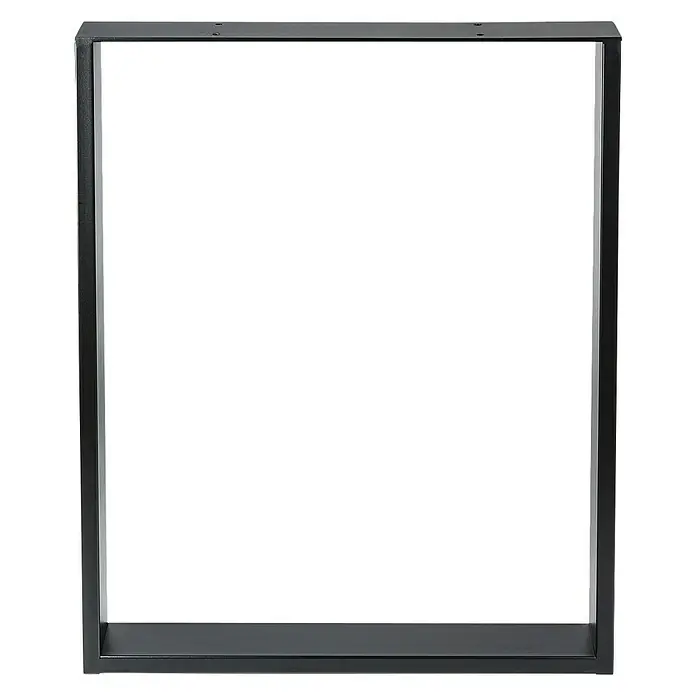 Rei Pata para muebles 913 - L x An x Al: 8 x 58 x 71,2 cm, Capacidad de carga: 250 kg, Acero - Base de mesa moderna de metal negro para una mesa personalizada. Robusta y elegante, perfecta para cualquier espacio.