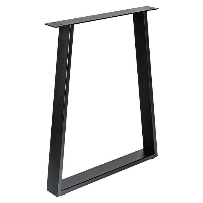 Pata para muebles Trapecio (L x An x Al: 71,2 x 8 x 58 cm, Capacidad de carga: 250 kg, Negro)