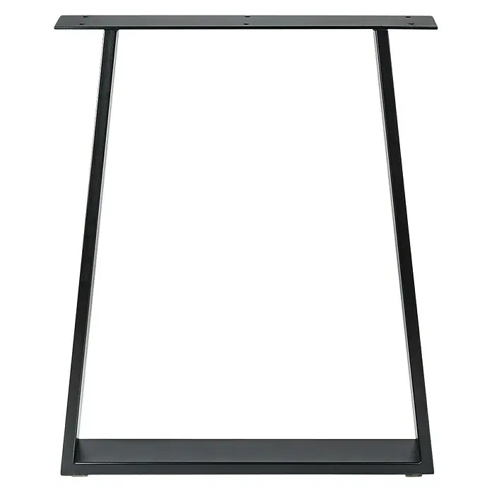 Rei Pata para muebles 916 - L x An x Al: 8 x 58 x 71,2 cm, Capacidad de carga: 250 kg, Acero - Pata de mesa trapezoidal de metal, ideal para diseños de muebles modernos, robusta y elegante.