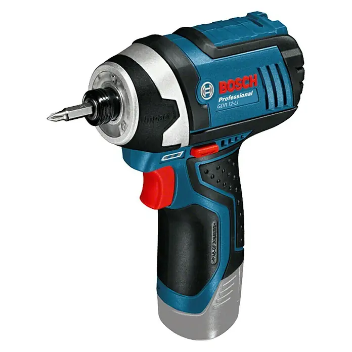 Bosch Professional Akku-Drehschlagschrauber - 12 V, Ohne Akku - Akkuschlagschrauber Bosch GDR 12-LI Professional mit Bit-Einsatz, ideal für professionelle Anwendungen mit höchster Leistung und Präzision.