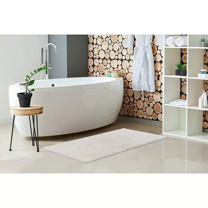 Badteppich Happy - 50 x 90 cm, Weiß, 100% Polyester - Stimmungsaufnahme