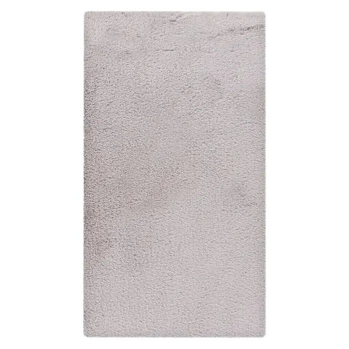 Badteppich Happy - 50 x 90 cm, Silber, 100% Polyester - Weicher, rechteckiger Teppich in einem hellen Lilaton. Ideal, um jedem Raum Wärme und Komfort zu verleihen. Ein dekoratives und praktisches Accessoire.