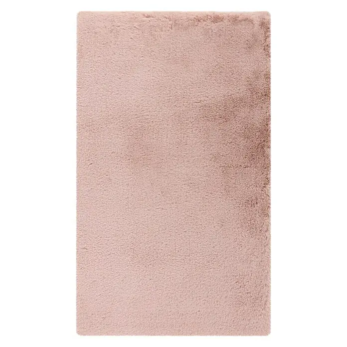 Badteppich Happy - 67 x 110 cm, Rosa, 100% Polyester - Ein weicher, rosa Teppich mit hochflorigem Flor. Ideal für ein gemütliches Ambiente in jedem Raum, der Komfort und Stil vereint.