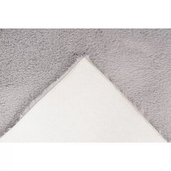 Badteppich Happy - 67 x 110 cm, Silber, 100% Polyester - Detailaufnahme